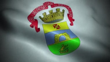 Brezilya 'nın Porto Alegre Bayrak Kenti Kusursuz Dalgalanma Canlandırması