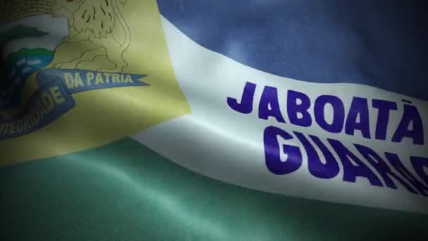 Brazilië Vlag Stad Jaboatao Dos Guarapes Naadloze Looping Waving Animatie — Stockvideo