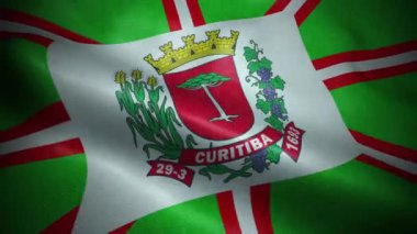Brezilya Curitiba Bayrak Şehri Kusursuz Dalgalanma Animasyonu