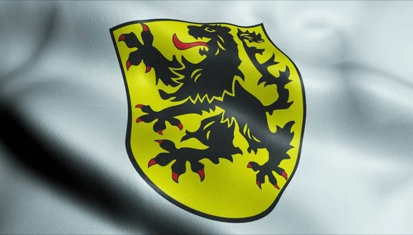 Illustratie Van Een Zwaaiend Wapen Vlag Van Mittweida Duitsland Land — Stockfoto