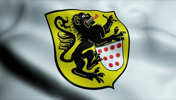 Illustration Viftande Vapenflagga Monschau Tyskland Land — Stockfoto