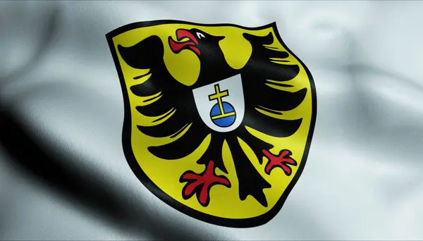 Illustration Einer Wehenden Wappenfahne Von Neckargemund — Stockfoto