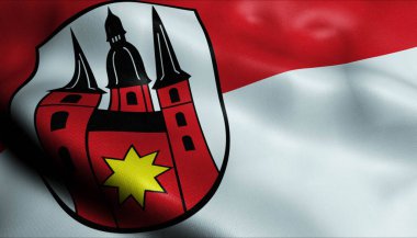 Marienmunster 'ın (Almanya ülkesinin) 3D bayrağının dalgalanması)