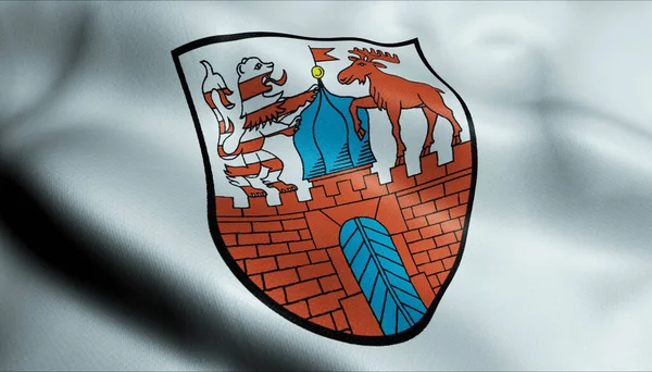 Illustratie Van Een Wapentuig Vlag Van Neustadt Duitsland Land — Stockfoto