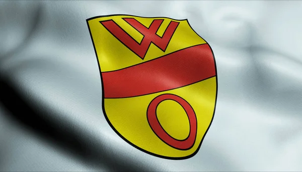 Иллюстрация Размахивания Флагом Герба Ольфена Германия — стоковое фото