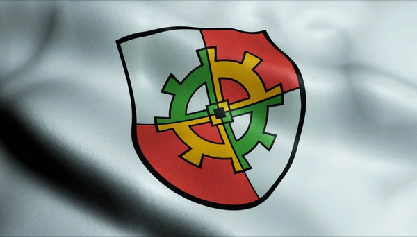 Illustration Viftande Vapenflagga Ostfildern Tyskland Land — Stockfoto