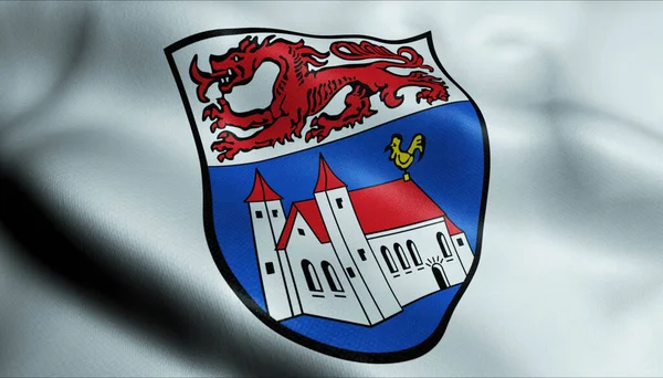 Illustration Einer Wehenden Wappenfahne Von Pfarrkirchen — Stockfoto