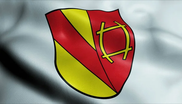 Ilustracja Machającego Herbu Flagi Rastatt Niemcy Kraj — Zdjęcie stockowe