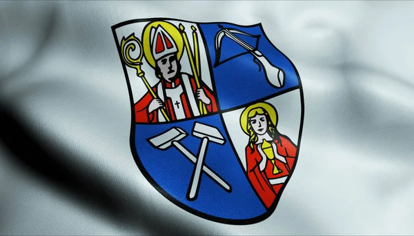 Иллюстрация Размахивания Флагом Герба Целлы Мехлис Германия — стоковое фото