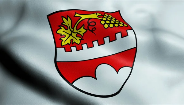 Ilustracja Machającego Herbu Flagi Vogtsburg Niemcy Kraj — Zdjęcie stockowe