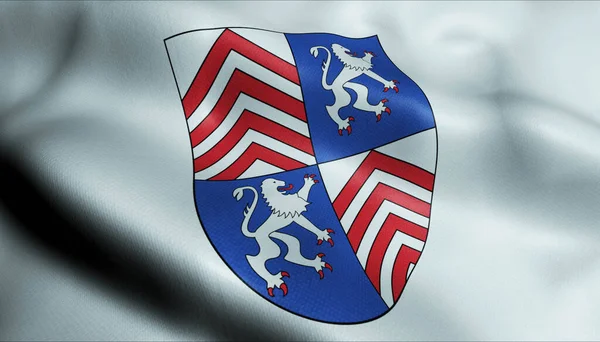 Illustration Waving Coat Arms Flag Torgau Germany Country — Stock Photo, Image