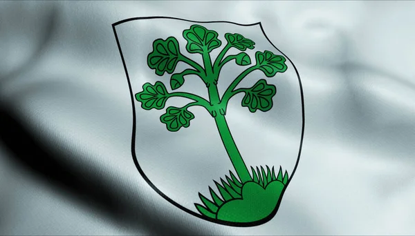 Illustration Einer Wehenden Wappenfahne Von Telgte — Stockfoto