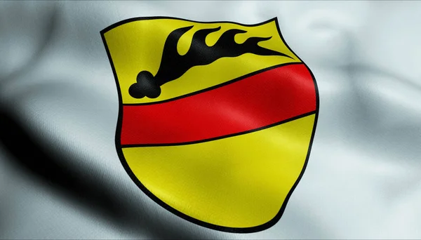 Illustratie Van Een Zwaaiend Wapen Vlag Van Ulz Neckar Duitsland — Stockfoto