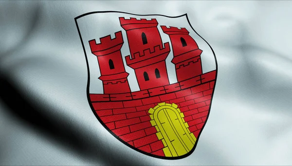 Illustration Einer Wehenden Wappenfahne Von Steinheim — Stockfoto