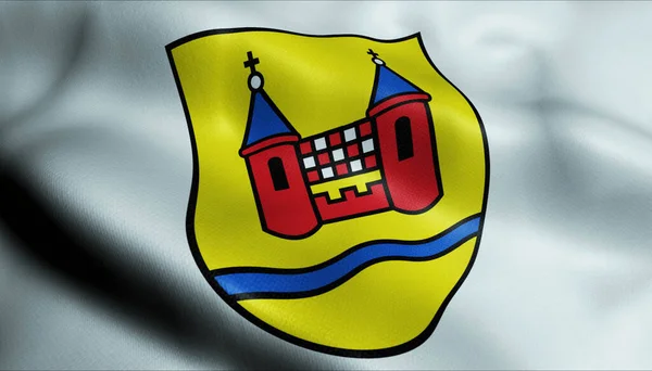 シュヴェルムの紋章旗の3Dイラスト ドイツ国 — ストック写真