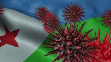 Sallanan Cibuti Bayrağına 3 Boyutlu Coronavirus Hastalığı 