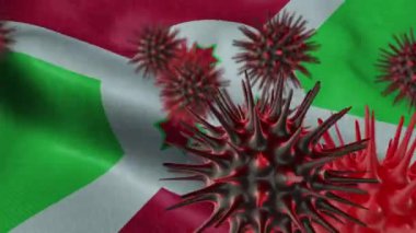  Sallanan Burundi Bayrağında 3 Boyutlu Coronavirus Hastalığı