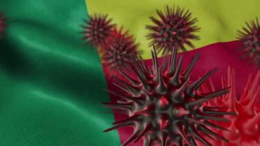 3 Boyutlu Sallanan Benin Bayrağında Coronavirüs Hastalığı