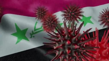 3 Boyutlu Sallanan Irak Bayrağında Coronavirüs Hastalığı