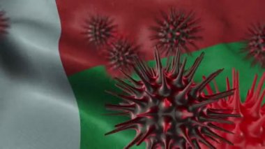 3 Boyutlu Sallanan Madagaskar Bayrağına Koronavirüs Hastalığı