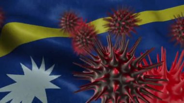 3 Boyutlu Sallanan Nauru Bayrağında Coronavirüs Hastalığı