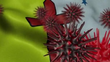 3 Boyutlu Sallanan Nunavut Bayrağına Koronavirüs Hastalığı
