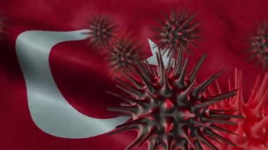 Sallanan Hindi Bayrağı Üzerine 3 Boyutlu Coronavirus Hastalığı