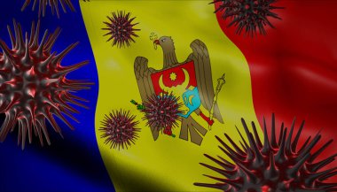 Moldova bayraklı bir koronavirüs Moldova 'da salgın salgını olarak görülüyor.