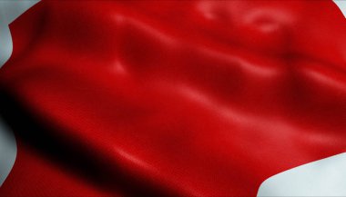 Chieti 'nin sallanan bir bayrağının 3D görüntüsü (İtalya ülkesi)