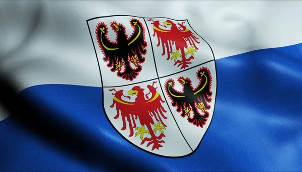 Ilustración Una Bandera Ondeante Trentino Alto Adige Sudtirol Italia — Foto de Stock