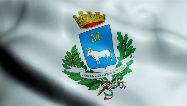 Ilustração Uma Bandeira Acenando Matera País Itália — Fotografia de Stock