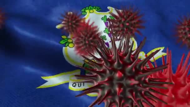 Corona Virus Outbreak State Flag Connecticut Coronavirus Concept — Stock video