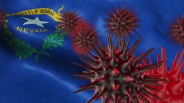 ABD Bayrağı Nevada Coronavirüs Konsepti ile Corona Virüs Salgını