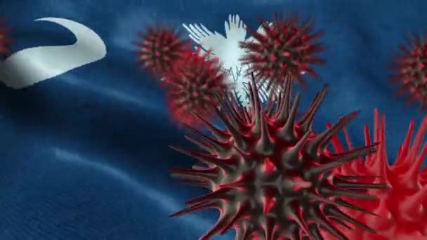 Corona Virus Outbreak Αμερικανική Σημαία Της Νότιας Καρολίνας Coronavirus Concept — Αρχείο Βίντεο