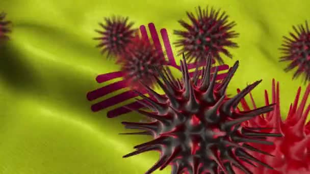 米国とコロナウイルスの発生 New Mexicoコロナウイルスの概念の旗 — ストック動画