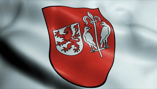 Ilustracja Machającego Herbu Flagi Wesseling Niemcy Kraj — Zdjęcie stockowe