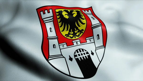 Illustration Einer Wehenden Wappenfahne Von Weibenburg Bayern — Stockfoto