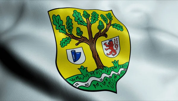 Illustration Einer Wehenden Wappenfahne Von Waldbrol Deutschland — Stockfoto