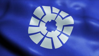 Shiojiri bayrağının 3D görüntüsü (Japonya ülkesi))