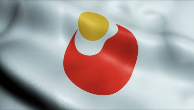 Unnan 'ın (Japonya ülkesinin) 3D bayrağı)