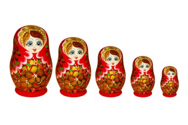 Matryoshka beyaz zemin üzerine