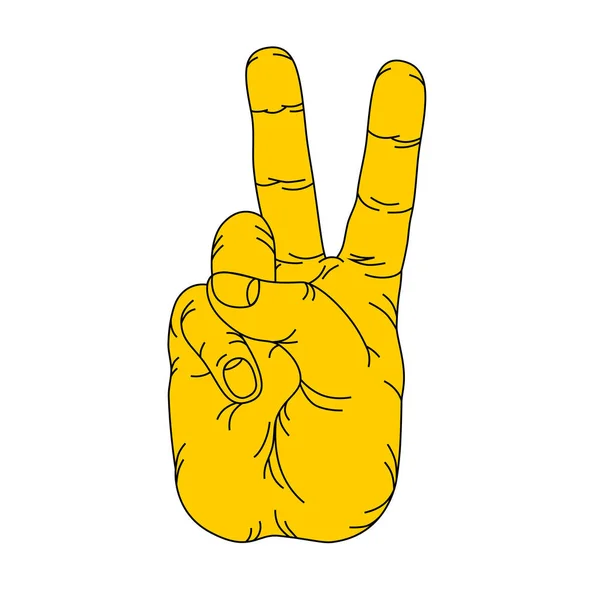 Geste de main deux doigts dans le vecteur — Image vectorielle