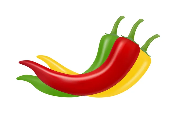 Pimientos en vector sobre fondo blanco — Vector de stock