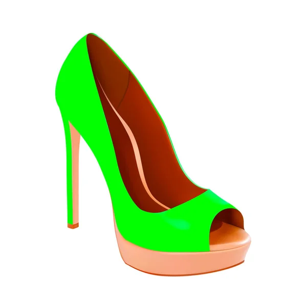 Női színes cipők vektor, a fehér háttér — Stock Vector
