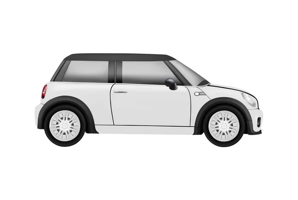 Ρεαλιστικό Μοντέλο Της Ένα Μίνι Αυτοκίνητο Διάνυσμα Που Απομονώνονται Λευκό — Διανυσματικό Αρχείο
