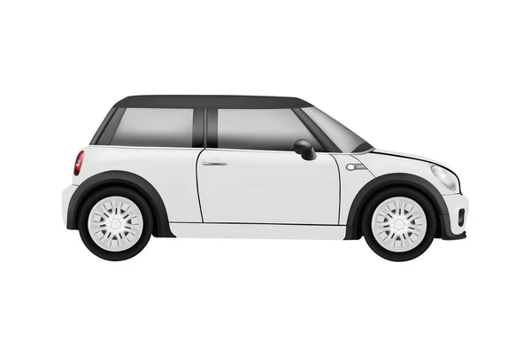 Modelo Realista Mini Coche Vector Aislado Sobre Fondo Blanco — Archivo Imágenes Vectoriales