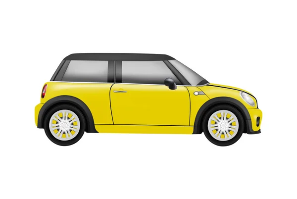 Realistyczny Model Mini Samochód Wektor Białym Tle — Wektor stockowy