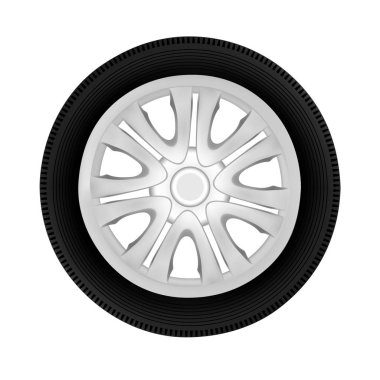 Tekerlekli sürücü araç beyaz arka plan üzerinde izole vektör