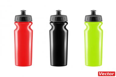 Beyaz arka plan üzerinde izole Bisiklet vektör için plastik şişe