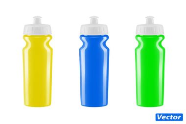 Beyaz arka plan resmi için gerçekçi izole Bisiklet vektör için plastik şişe